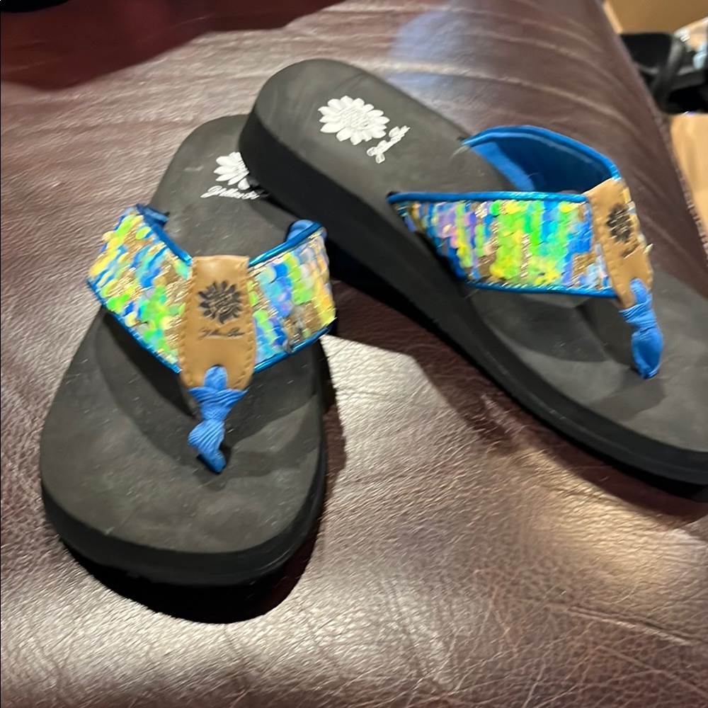 Colorful Flip Flops with Black Soles